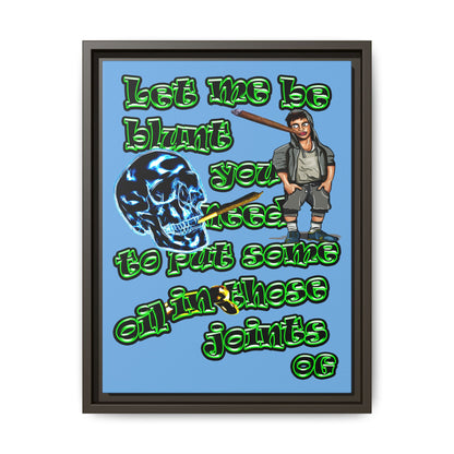 og - framed canvas art (light blue)