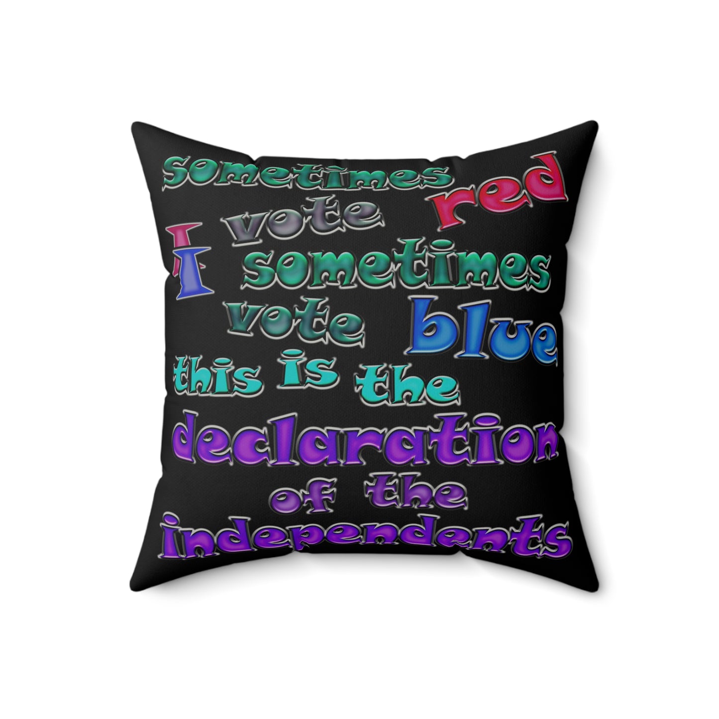 declaration of the independents - Faux Suede Square Pillow - (black)