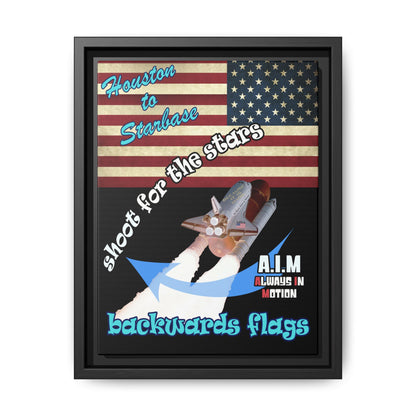 shoot for the stars - framed canvas art (black)