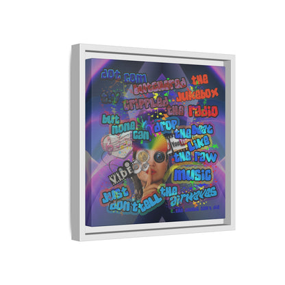 drop the beat - framed canvas art (grey-pink wave)