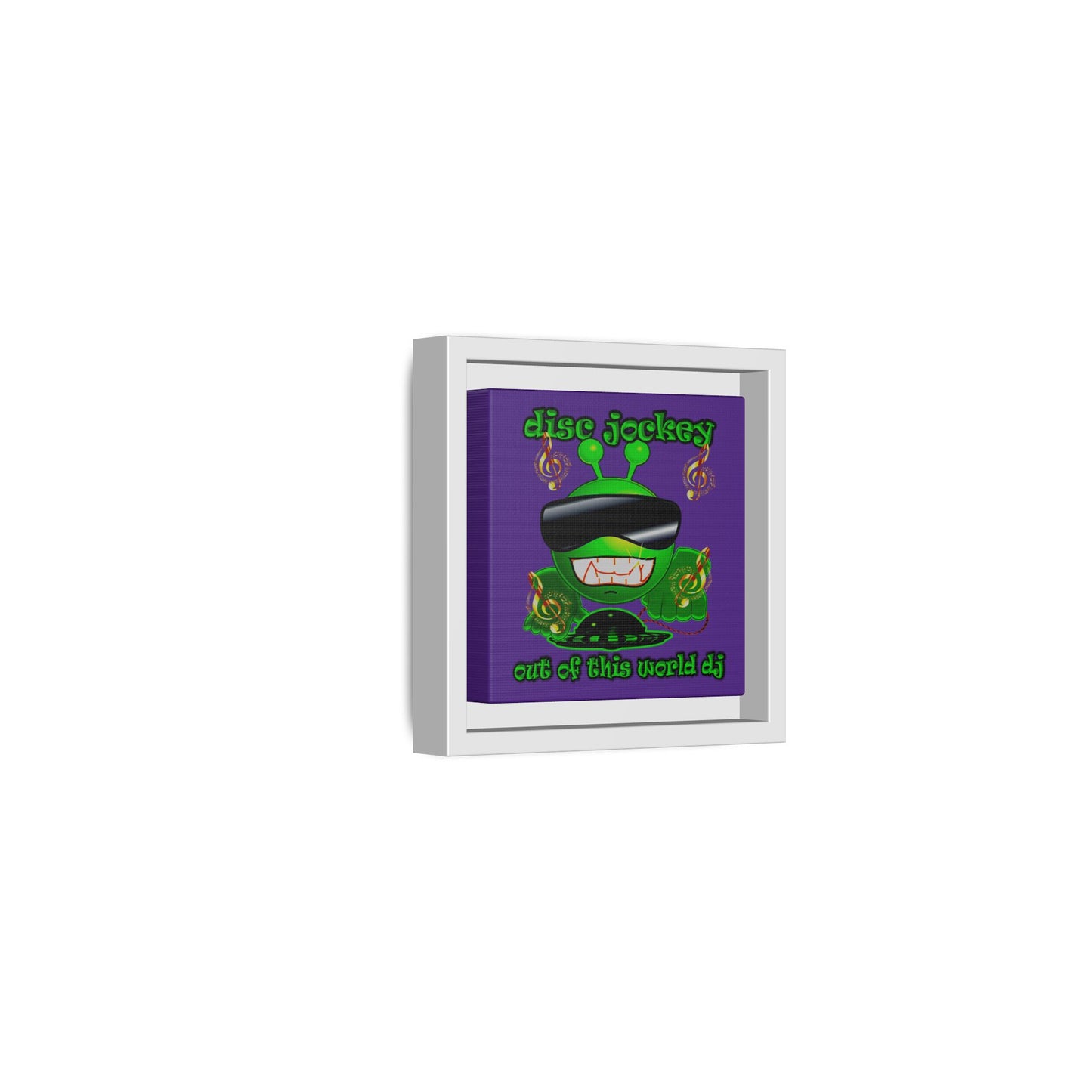 disc jockey - framed canvas art (purple)