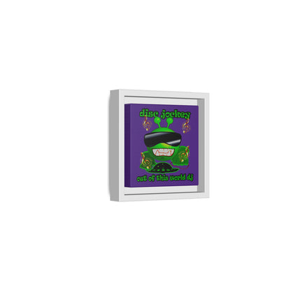 disc jockey - framed canvas art (purple)