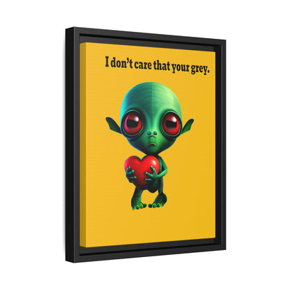 I don't care that your grey - framed canvas art (yellow)