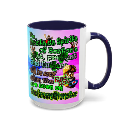 christmas spirits of boston - Accent Mug (light blue-pink wave)
