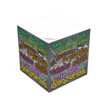 the bum's shit - note cube (grey-light grey)