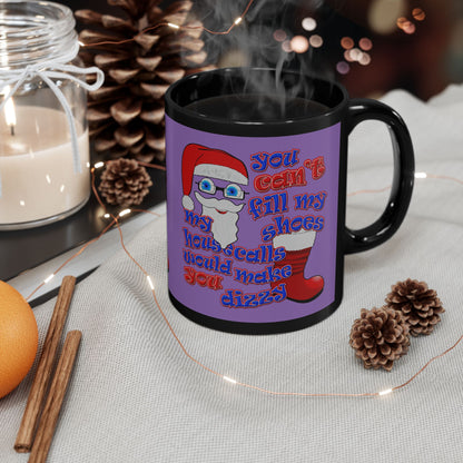 santa's shoes - Black Mug (light purple)