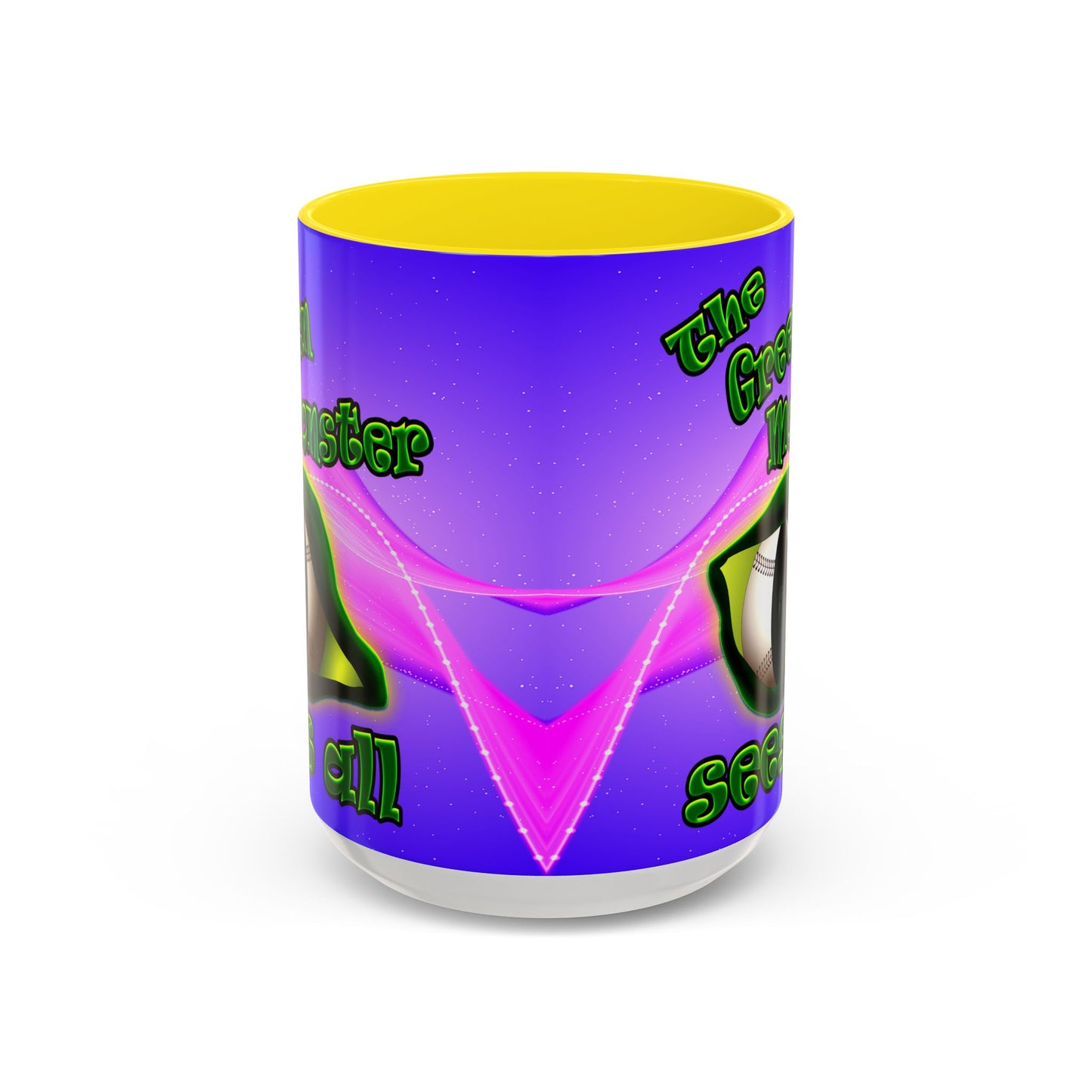 green monster - Accent Mug (purple-pink wave)