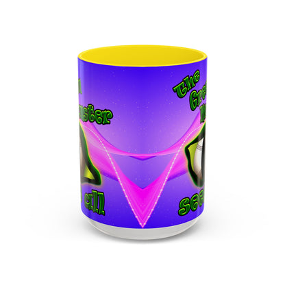green monster - Accent Mug (purple-pink wave)