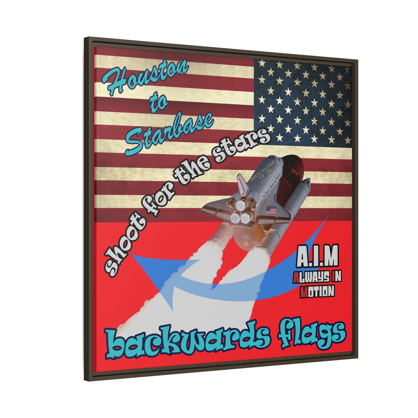 shoot for the stars - framed canvas art (red)