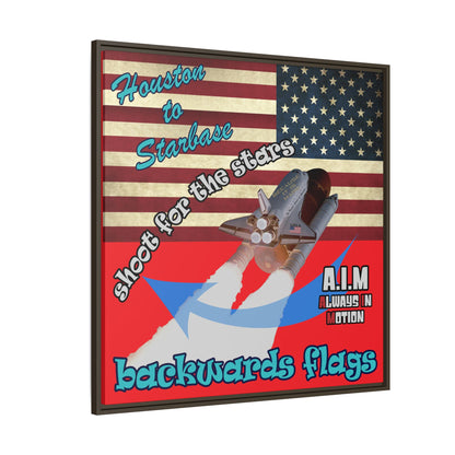 shoot for the stars - framed canvas art (red)