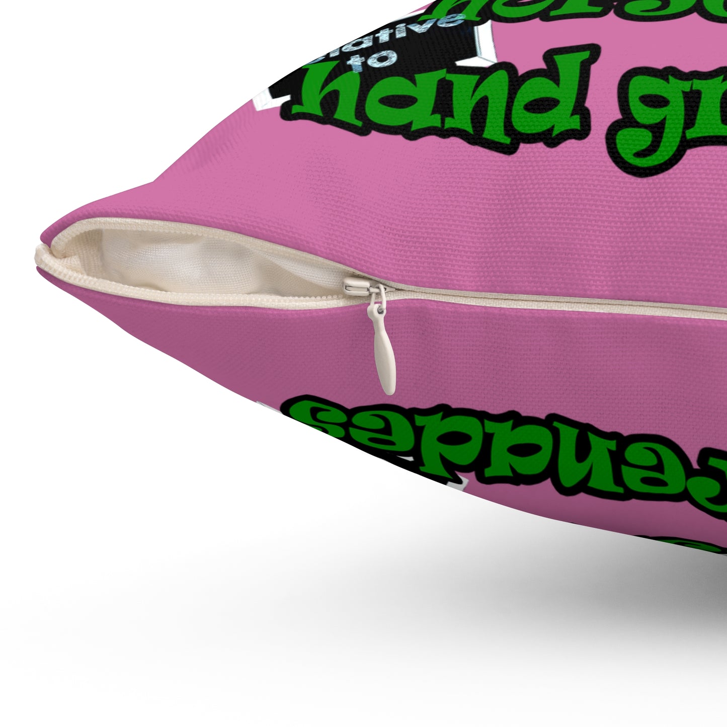 my luck - Spun Polyester Square Pillow - (light pink)