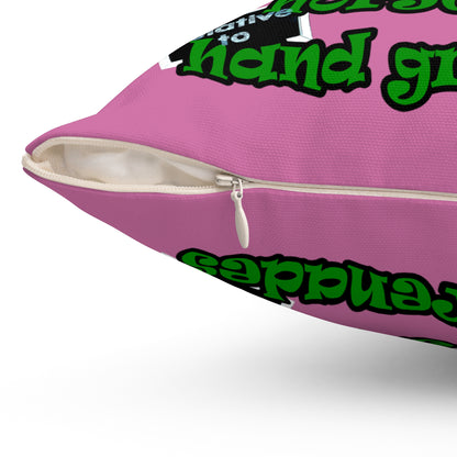 my luck - Spun Polyester Square Pillow - (light pink)