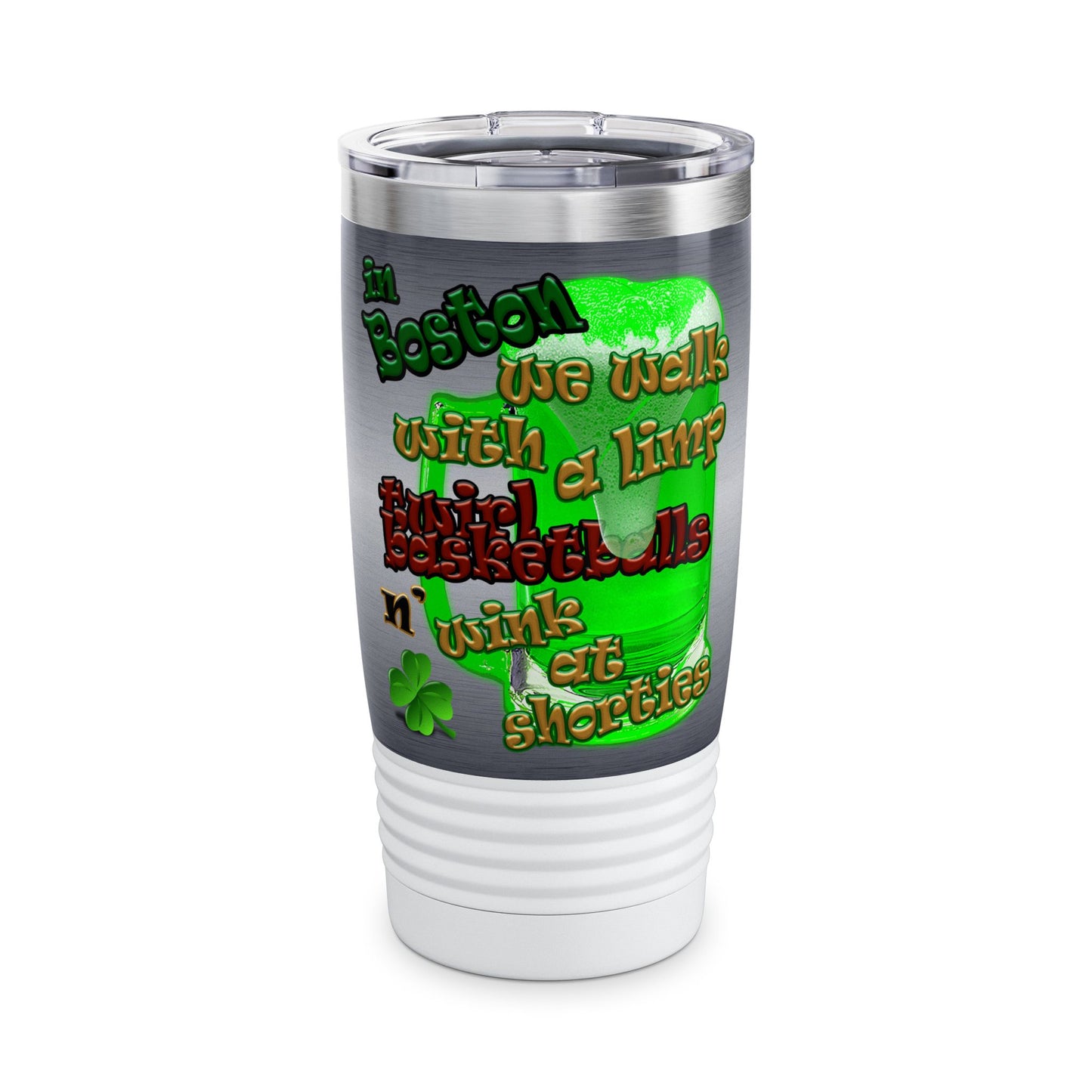 celtics logo - Ringneck Tumbler, 20oz (brushed nickel)