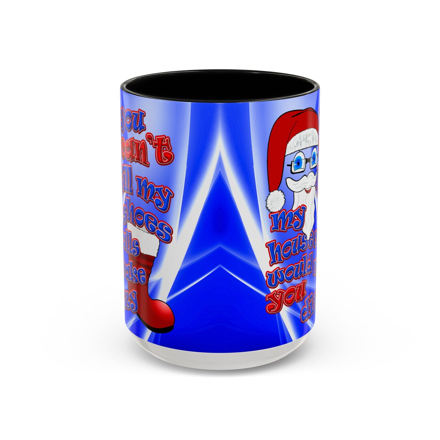 santa's shoes - Accent Mug (blue-white wave)