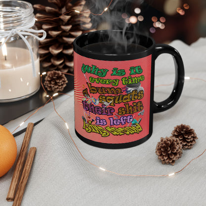 the bum's shit - Black Mug (yellow-orange wave)