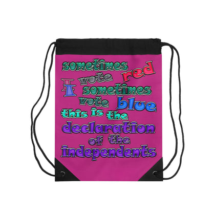 declaration of the independents - Drawstring Bag (pink)