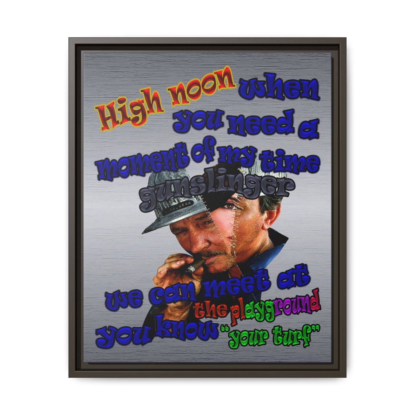 high noon - framed canvas art (brushed nickel)