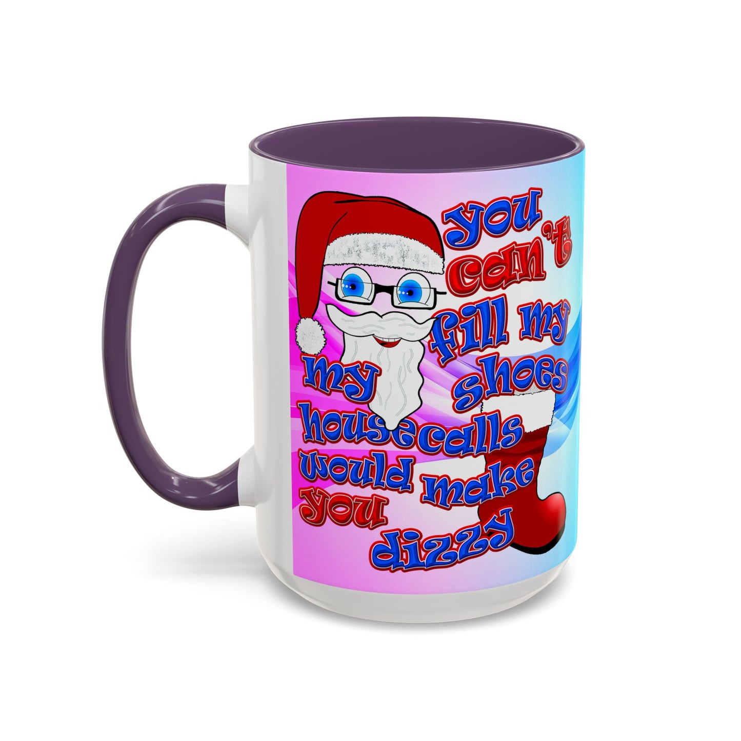 santa's shoes - Accent Mug (light blue-pink wave)