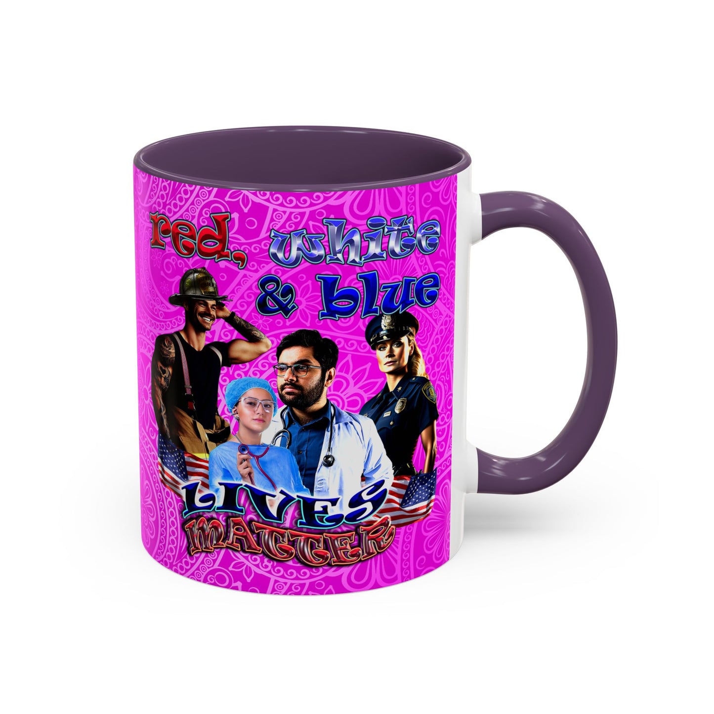rw&b lives matter - Accent Mug (pink swirl)
