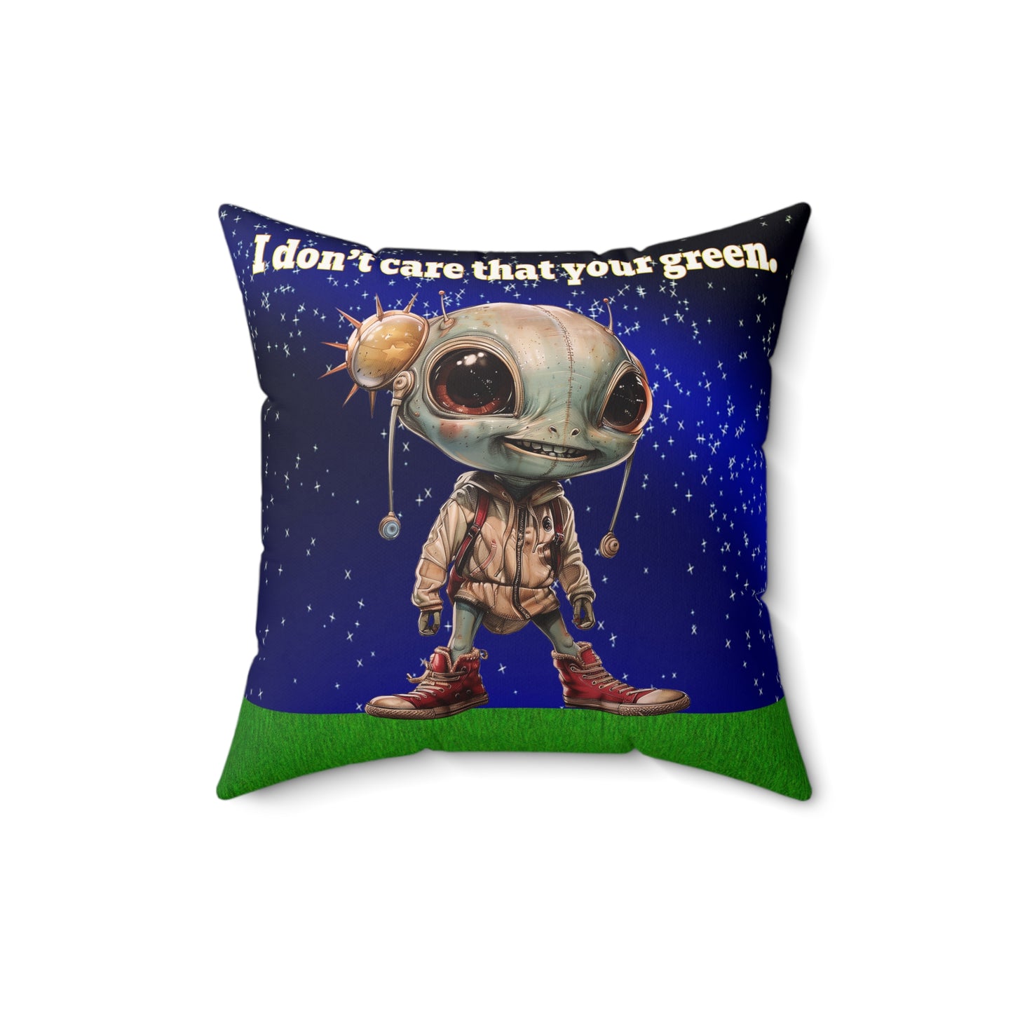 I don't care that your grey - Faux Suede Square Pillow - ('snoops' background)