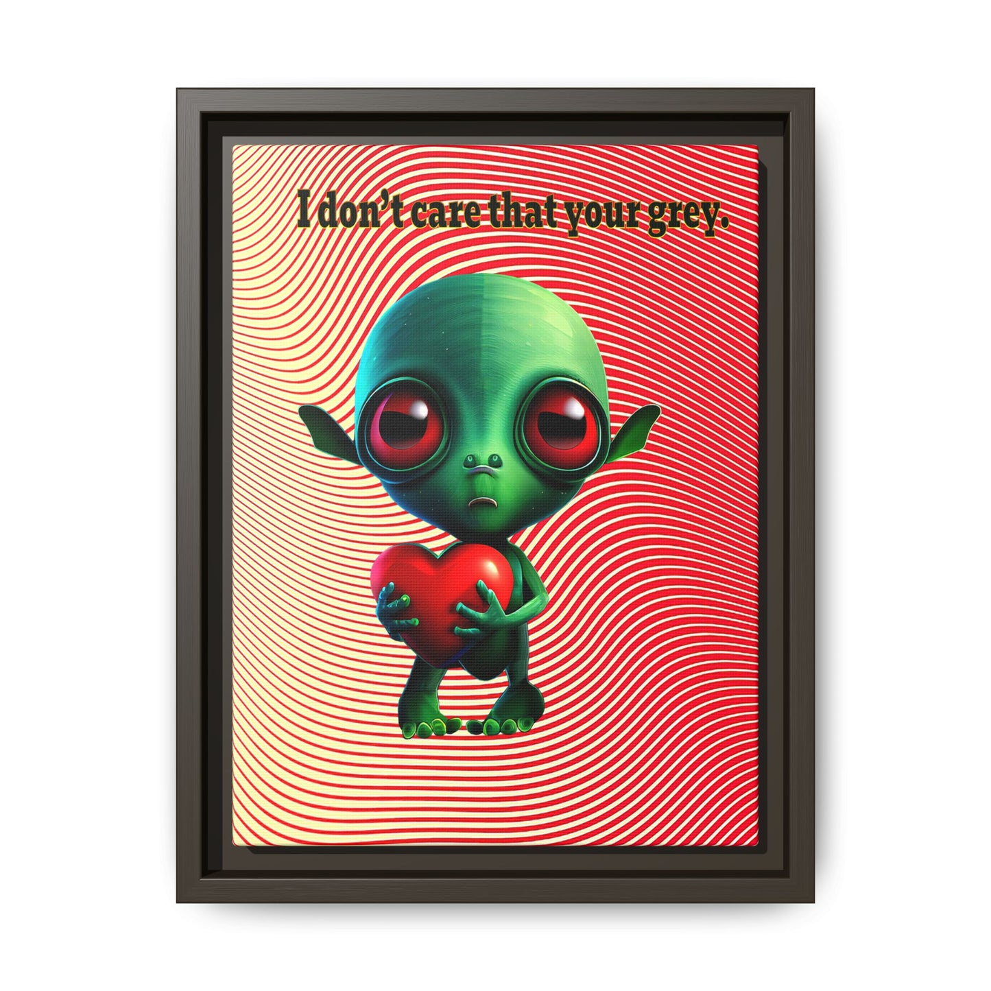I don't care that your grey - framed canvas art (yellow-orange wave)