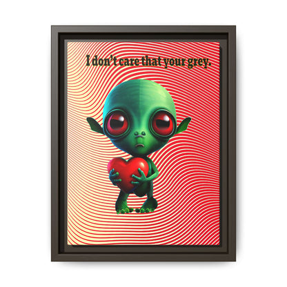 I don't care that your grey - framed canvas art (yellow-orange wave)