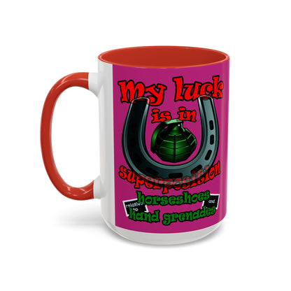 my luck - Accent Mug (pink)