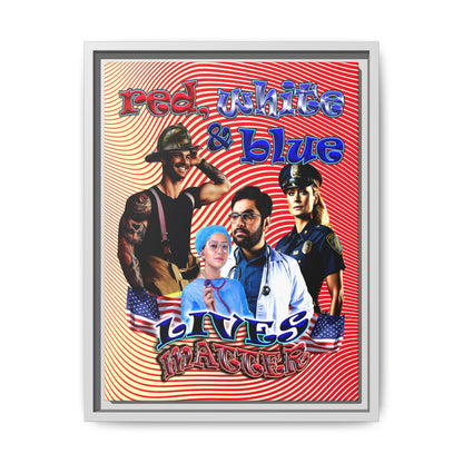 rw&b lives matter - framed canvas art (yellow-orange wave)