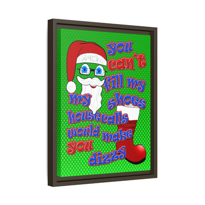 santa's shoes - framed canvas art (logo green)