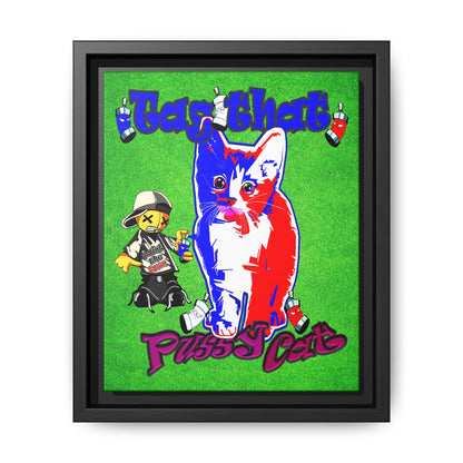 tag that - framed canvas art (green turf)
