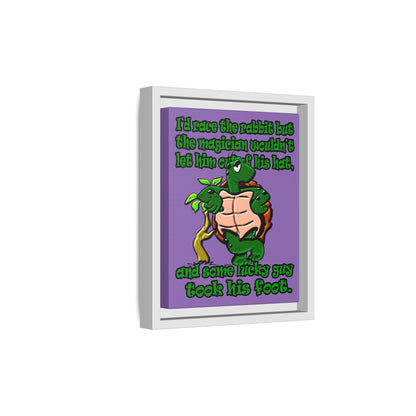 turtle race - framed canvas art (light purple)