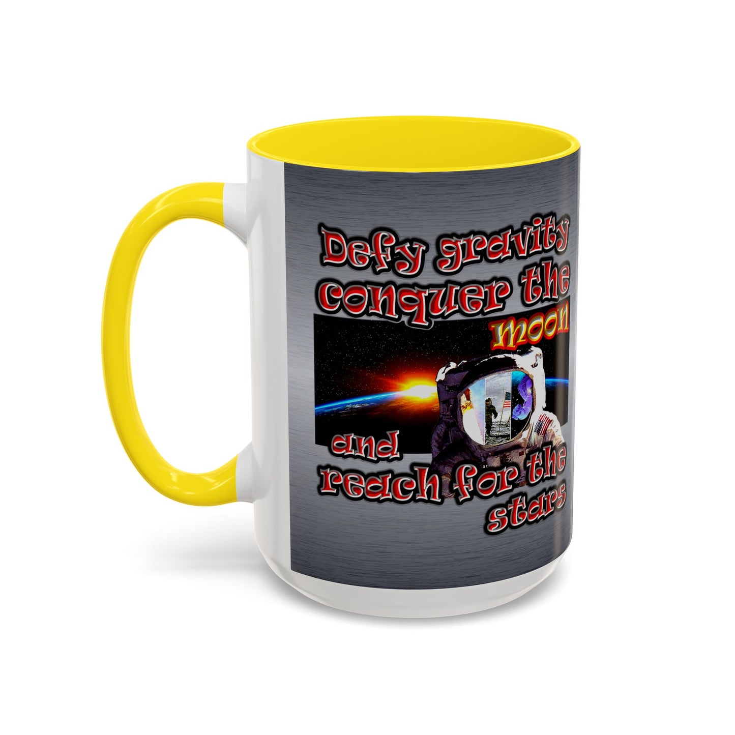 defy conquer reach - Accent Mug (brushed nickel)