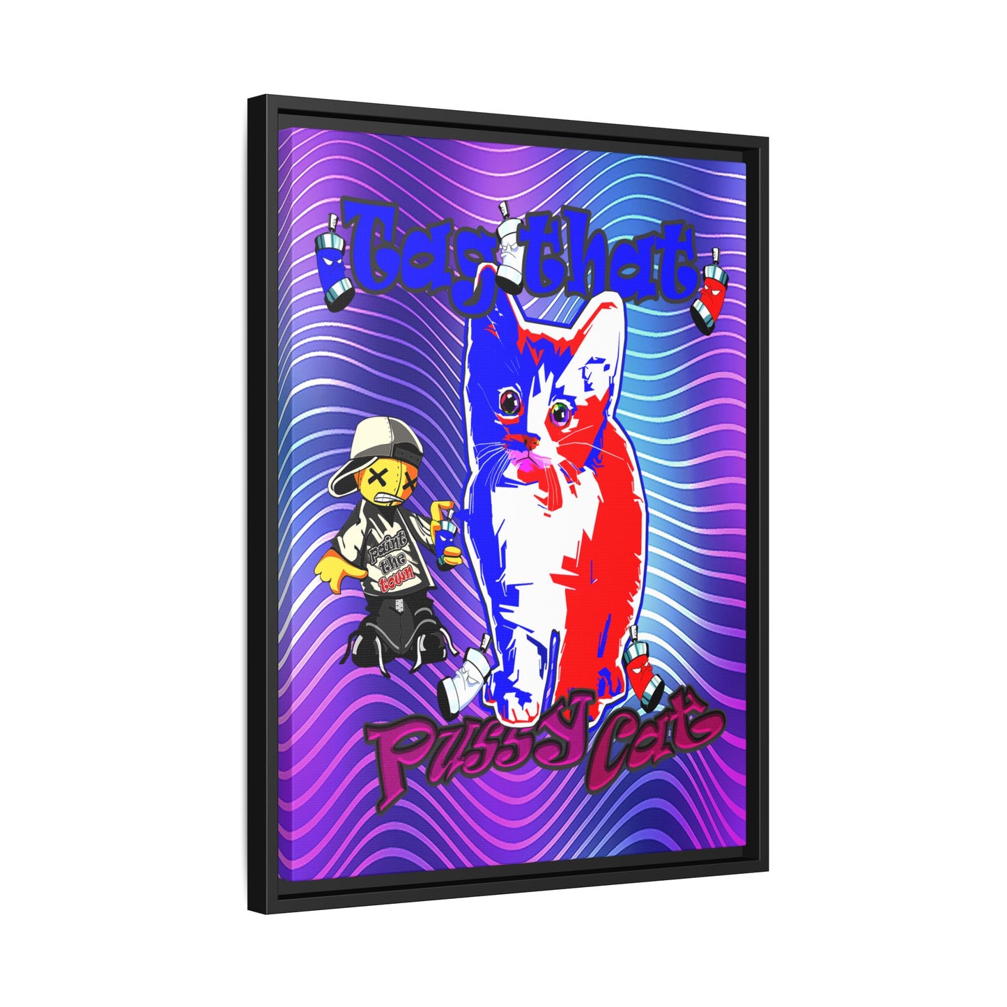tag that - framed canvas art (purple wave)