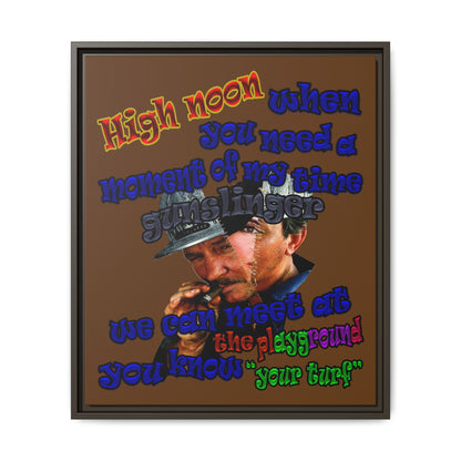 high noon - framed canvas art (brown)