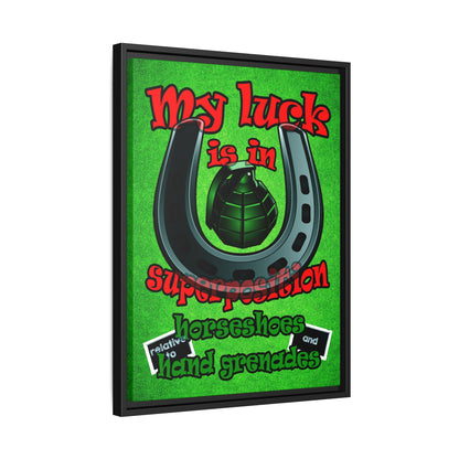 my luck - framed canvas art (green turf)