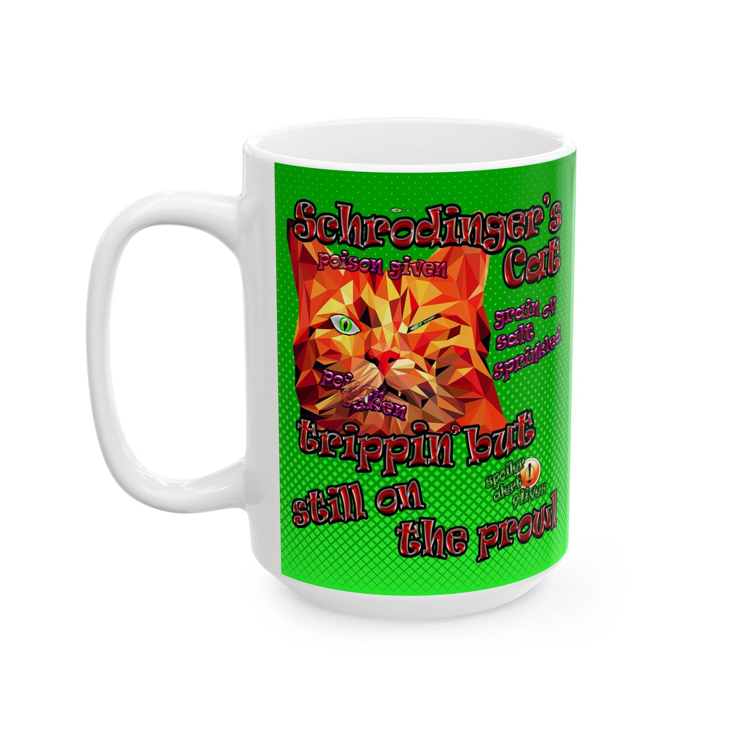 schrodinger's cat - White Mug (logo green)