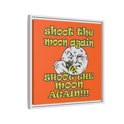 shoot the moon again - framed canvas art (orange)