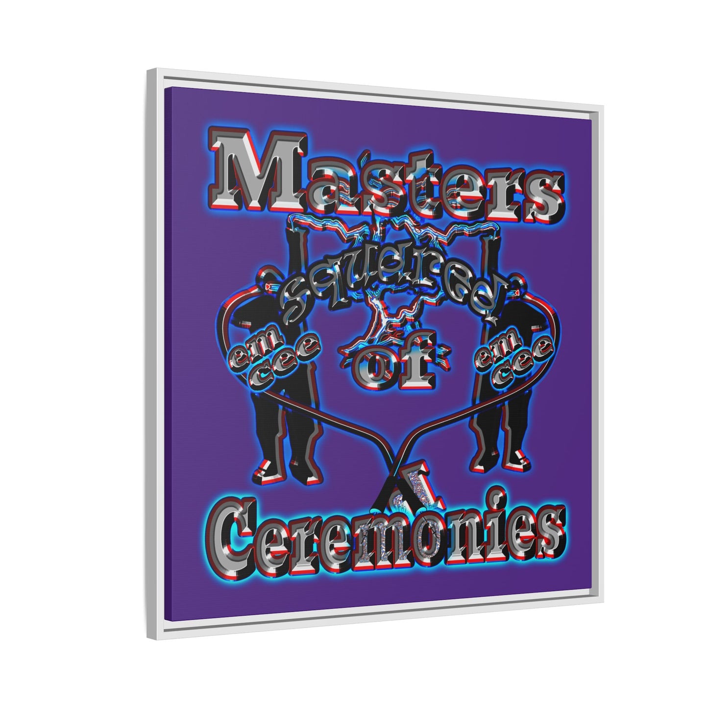 em cee squared - framed canvas art (purple)