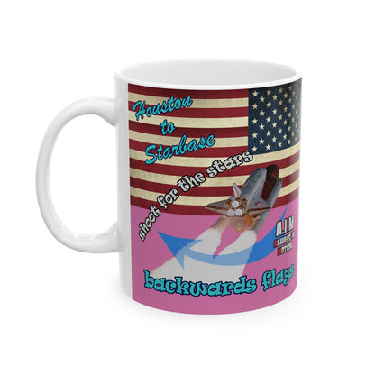 shoot for the stars - White Mug (light pink)