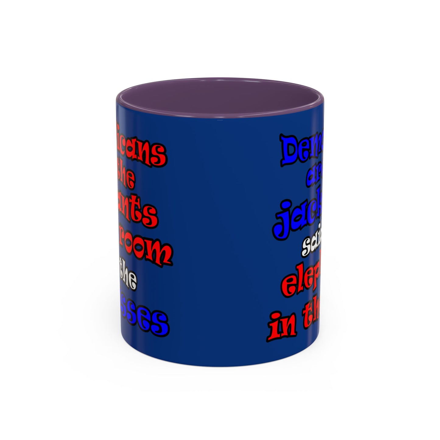 donkeys and elephants - Accent Mug (dark blue)