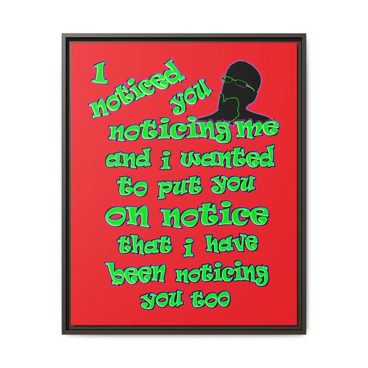 noticed you noticing - framed canvas art (red)