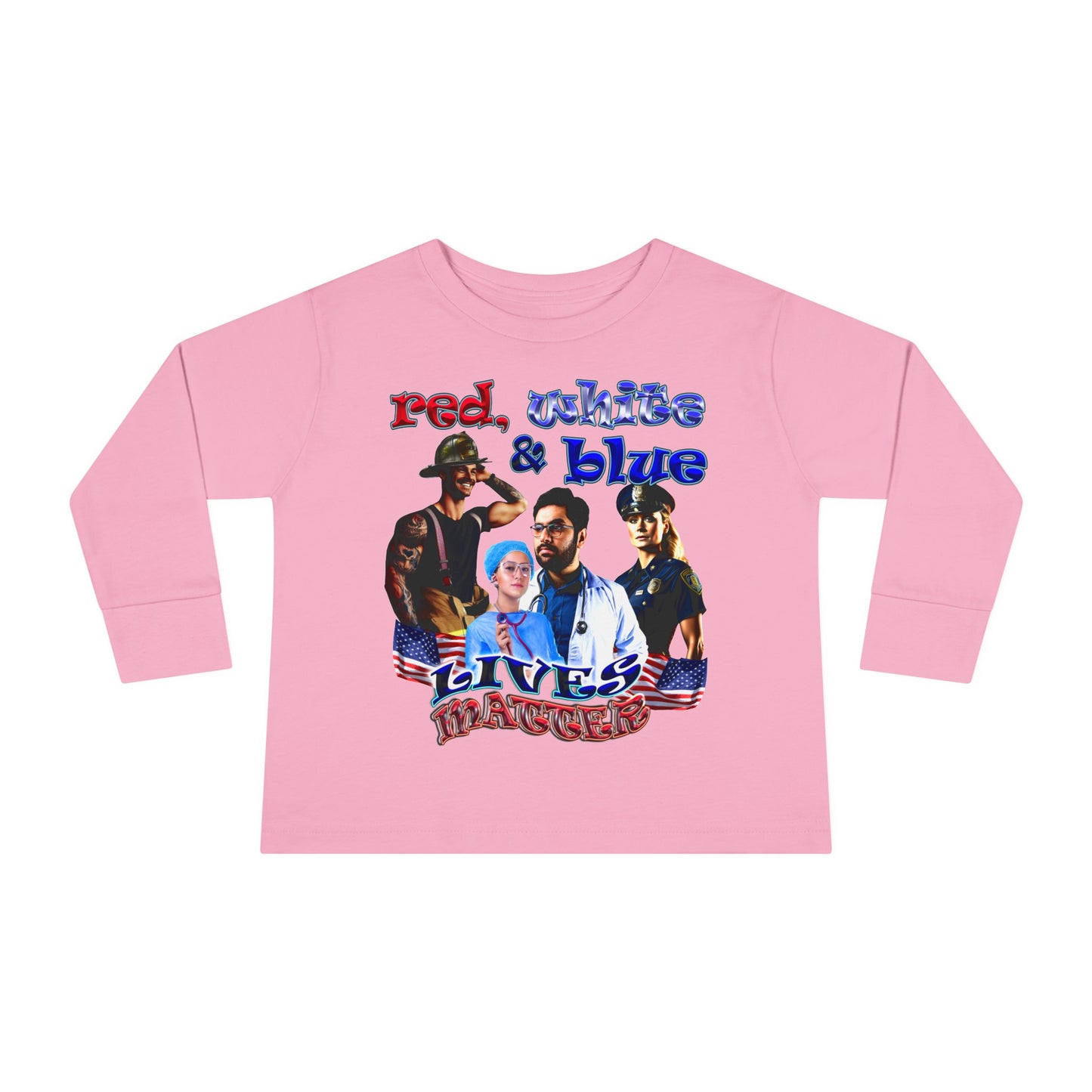 rw&b lives matter - Toddler Long Sleeve Tee
