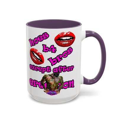 hoes b4 bros - Accent Mug (white)