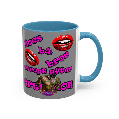 hoes b4 bros - Accent Mug (grey)