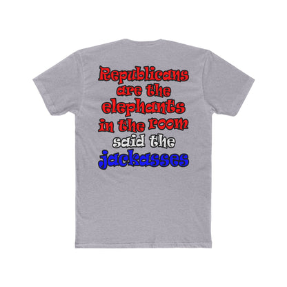 donkeys and elephants - Men's Cotton Crew Tee