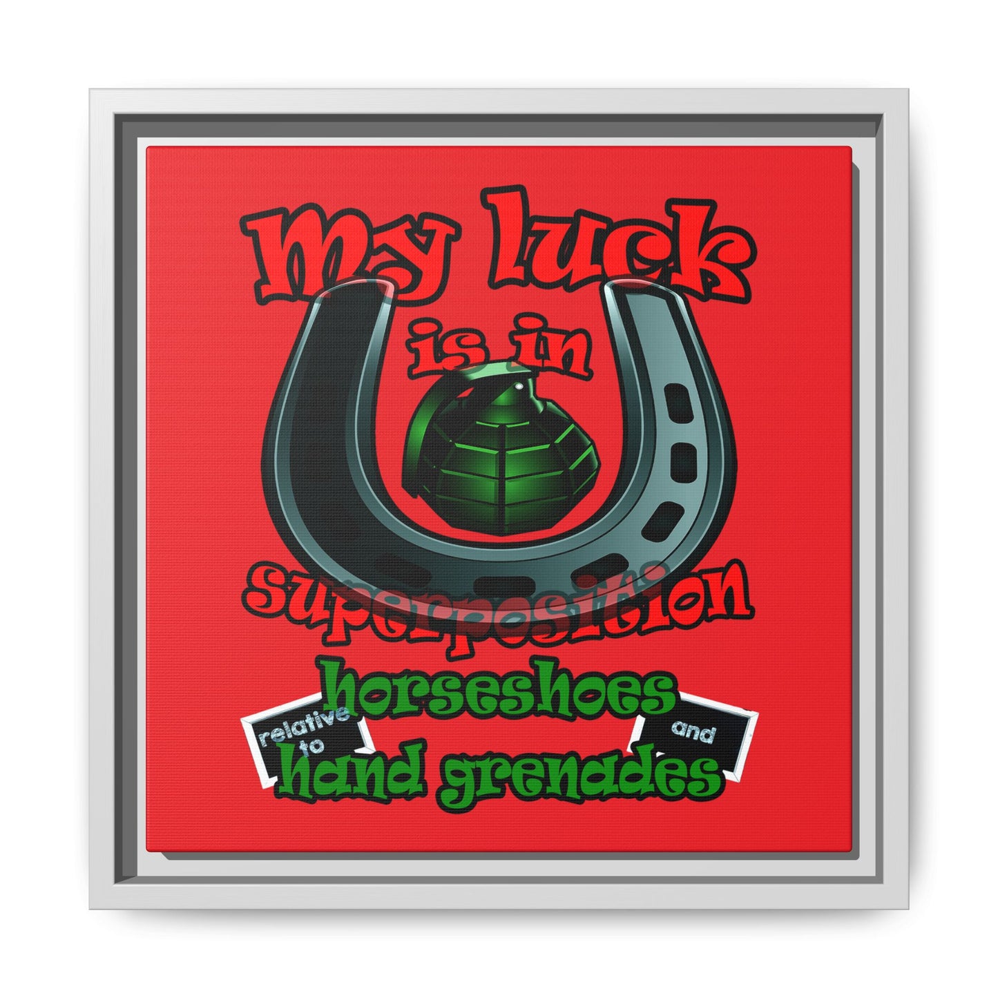 my luck - framed canvas art (red)