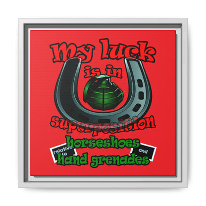 my luck - framed canvas art (red)