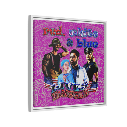 rw&b lives matter - framed canvas art (pink swirl)
