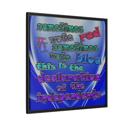 declaration of the independents - framed canvas art (blue-white wave)