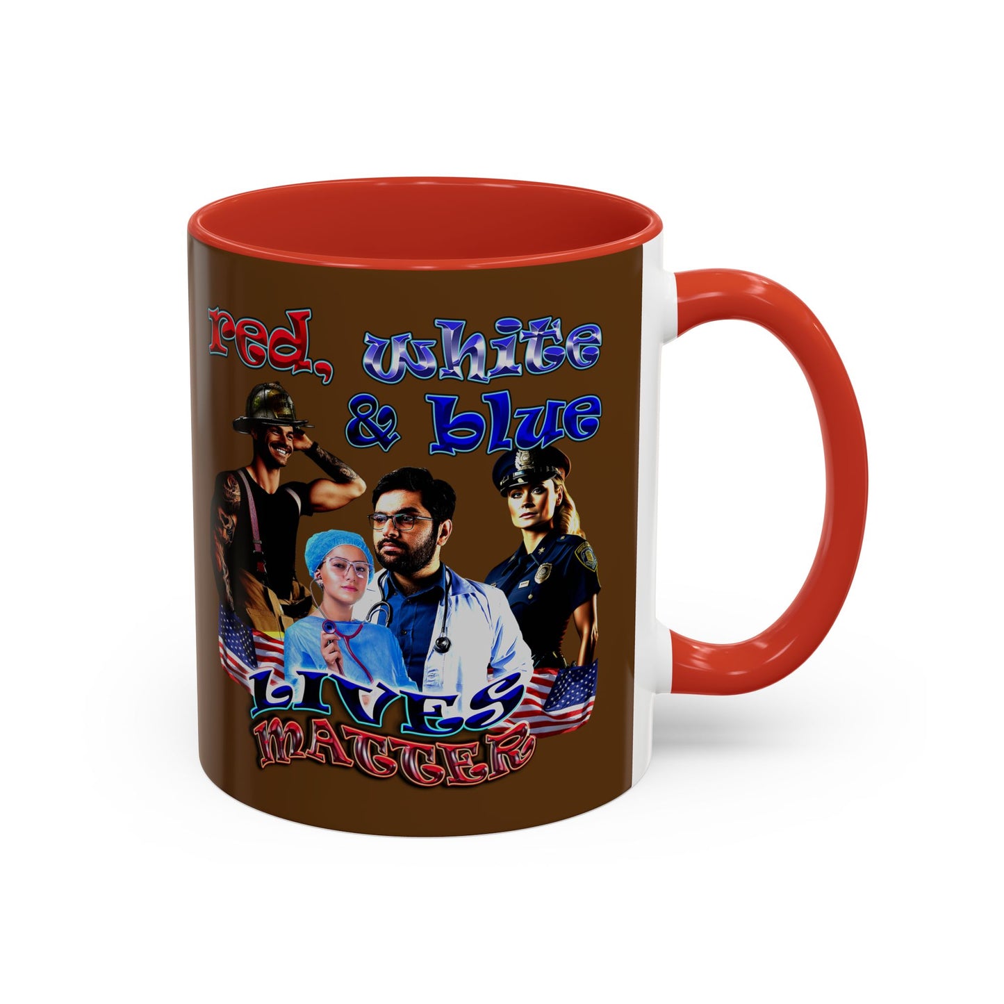 rw&b lives matter - Accent Mug (brown)